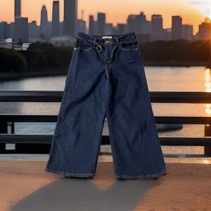 Levi's Mile High Cropped Wide Leg Jeans Belted W 29 L 25 Skater Denim Boho